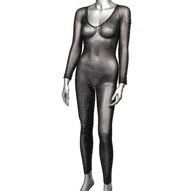 Radiance Crotchless Full Body Suit Black QN - Lingerie - Plus/Queen - Packaged
