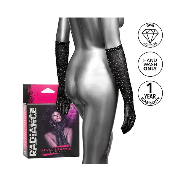 Radiance Full Length Gloves Black O/S - Lingerie - Packaged