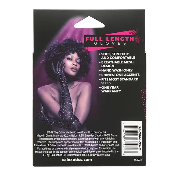 Radiance Full Length Gloves Black O/S - Lingerie - Packaged