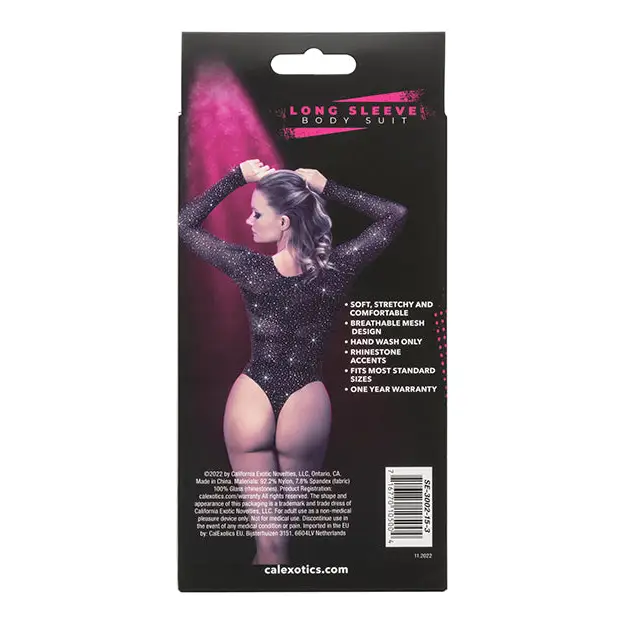 Radiance Long Sleeve Body Suit Black O/S - Lingerie - Packaged