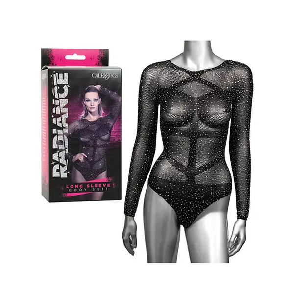Radiance Long Sleeve Body Suit Black O/S - Lingerie - Packaged