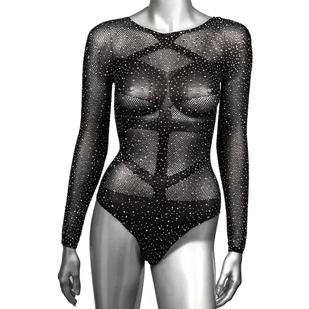 Radiance Long Sleeve Body Suit Black QN - Lingerie - Plus/Queen - Packaged