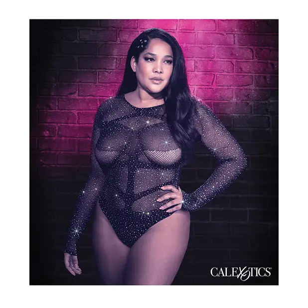 Radiance Long Sleeve Body Suit Black QN - Lingerie - Plus/Queen - Packaged