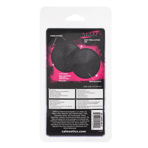 Radiance Round Pasties Black O/S - Lingerie - Packaged