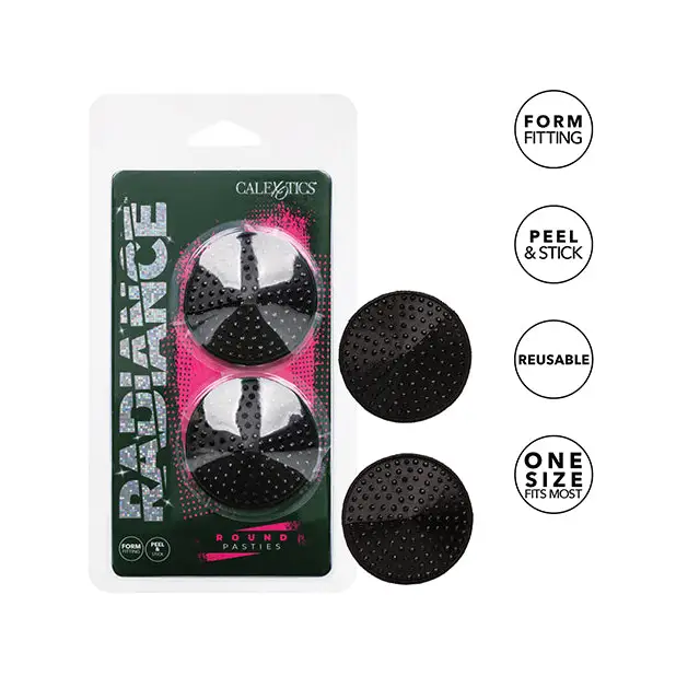 Radiance Round Pasties Black O/S - Lingerie - Packaged