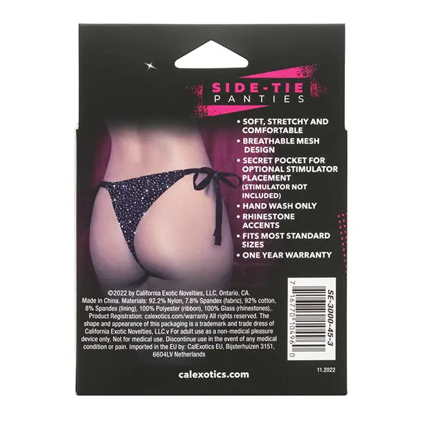 Radiance Side Tie Panties Black O/S - Lingerie - Packaged