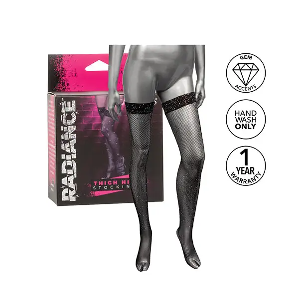 Radiance Thigh High Stockings - Black O/S - Lingerie - Packaged