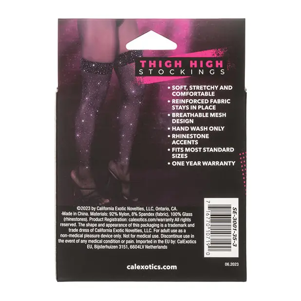 Radiance Thigh High Stockings - Black O/S - Lingerie - Packaged
