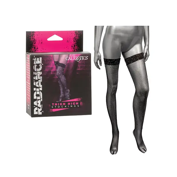 Radiance Thigh High Stockings - Black O/S - Lingerie - Packaged
