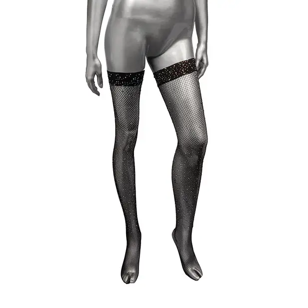 Radiance Thigh High Stockings - Black Plus Size - Lingerie - Packaged
