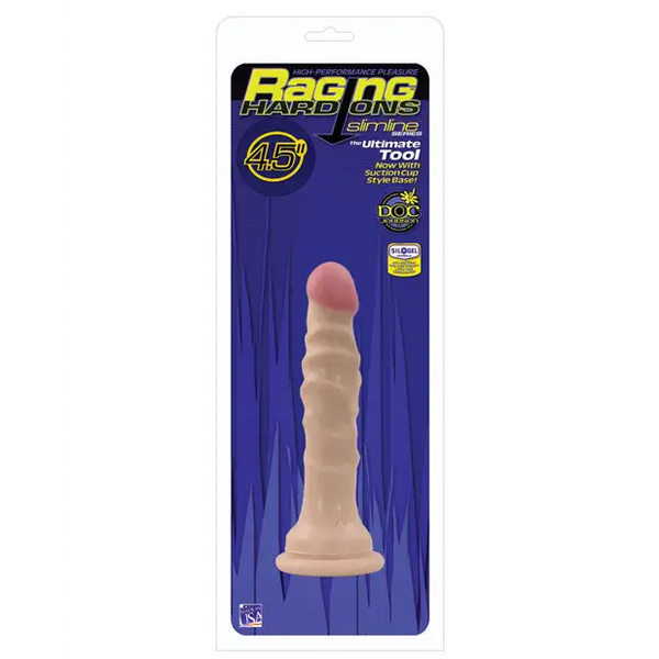 Raging Hard Ons Slimline 4.5’’ Dong w/Suction Cup - Flesh - Dongs & Dildos
