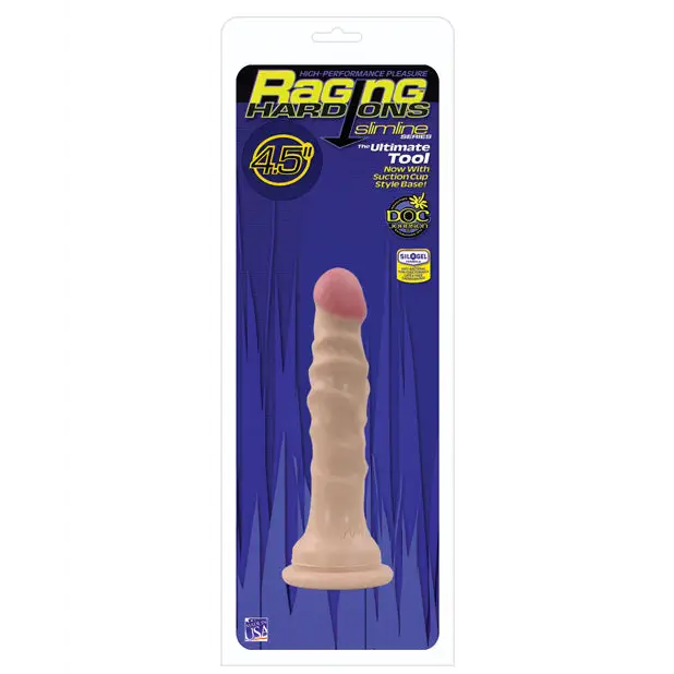 Raging Hard Ons Slimline 4.5’’ Dong w/Suction Cup - Flesh - Dongs & Dildos