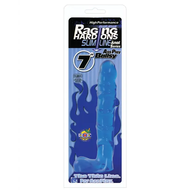 Raging Hard Ons Slimline 7’’ Ballsy - Blue Jelly - Dongs & Dildos