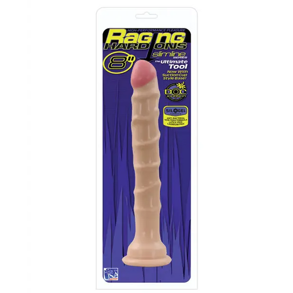 Raging Hard Ons Slimline 8’’ Dong w/Suction Cup - Dongs & Dildos