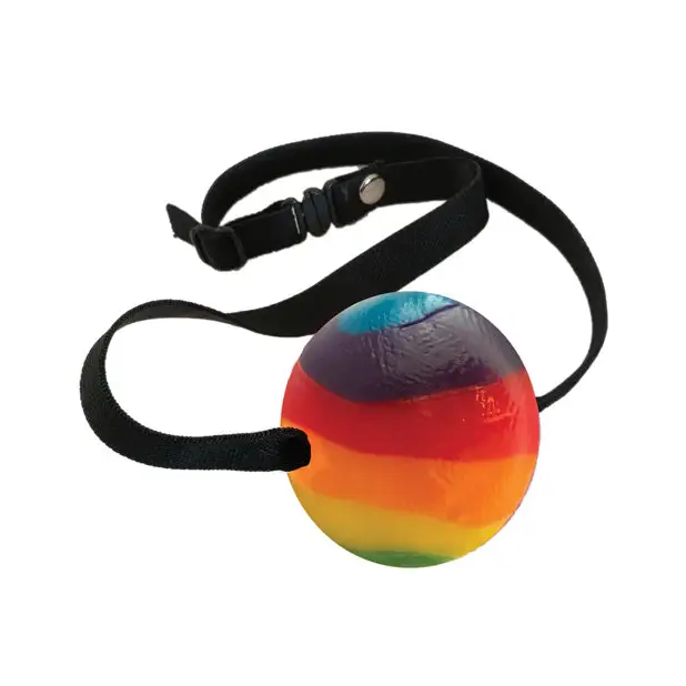 Rainbow Candy Ball Gag - Strawberry - Bondage Blindfolds & Restraints