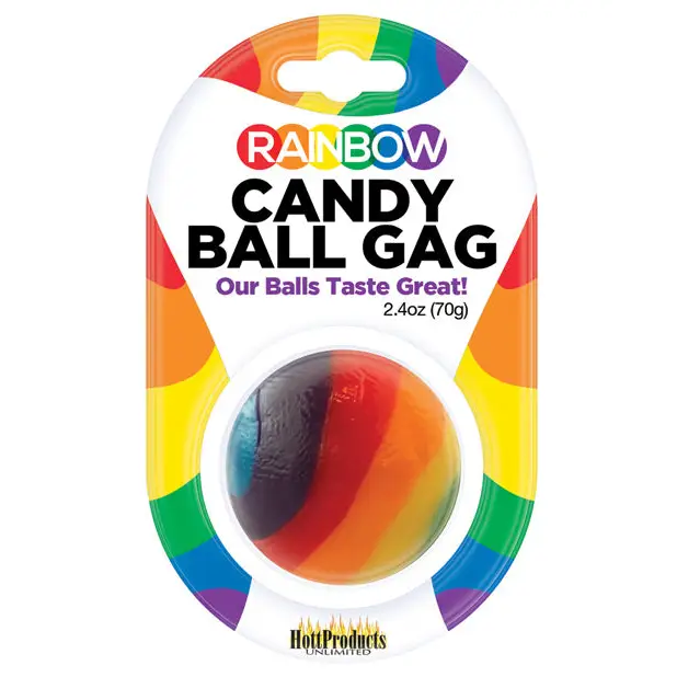 Rainbow Candy Ball Gag - Strawberry - Bondage Blindfolds & Restraints