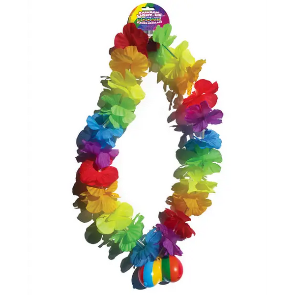 Rainbow Light Up Flower Boobie Necklace - Bachelorette & Party Supplies
