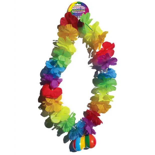 Rainbow Light Up Flower Boobie Necklace - Bachelorette & Party Supplies