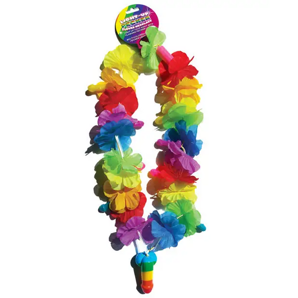 Rainbow Light Up Flower Pecker Necklace - Bachelorette & Party Supplies