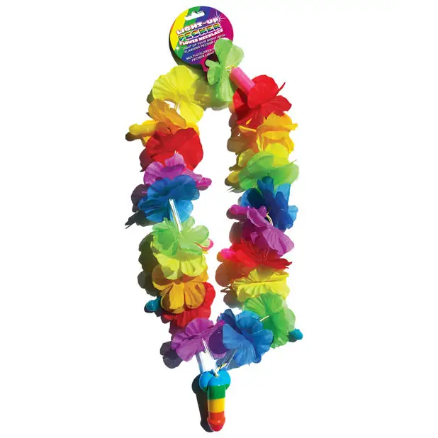 Rainbow Light Up Flower Pecker Necklace - Bachelorette & Party Supplies