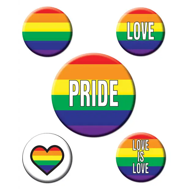 Rainbow Rainbow Party Buttons - Gay & Lesbian Products