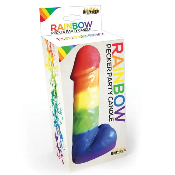 Rainbow Pecker Party Candle - Bachelorette & Party Supplies