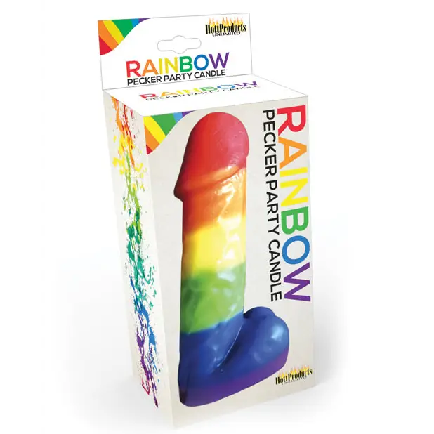 Rainbow Pecker Party Candle - Bachelorette & Party Supplies