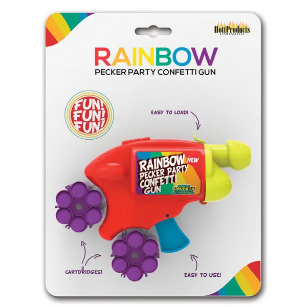 Rainbow Pecker Party Confetti Gun - Bachelorette & Party Supplies