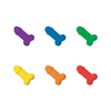 Rainbow Pecker Shape Candies in Tin-Carded - Bachelorette & Party Supplies