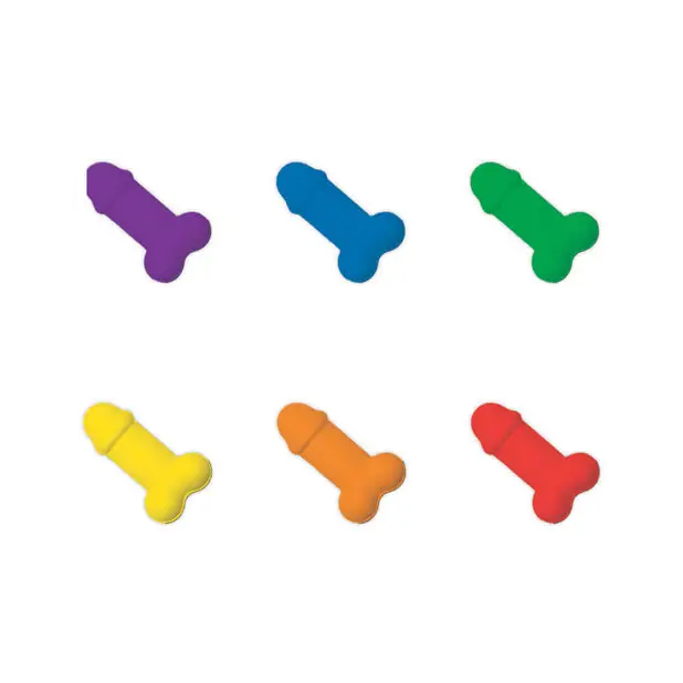 Rainbow Pecker Shape Candies in Tin-Carded - Bachelorette & Party Supplies