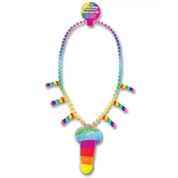 Rainbow Pecker Whistle Necklace - Bachelorette & Party Supplies