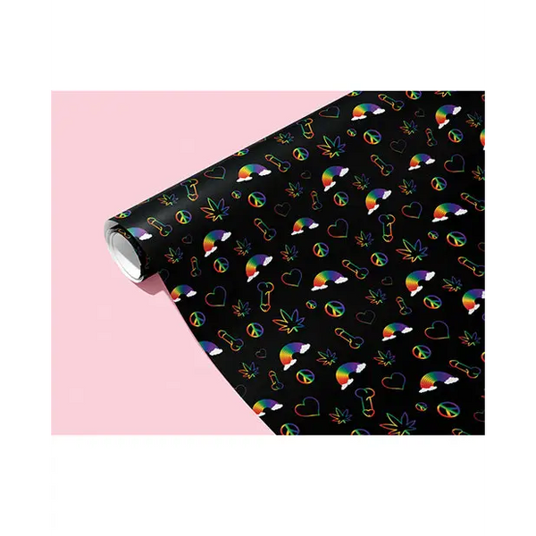 Rainbow Penis Naughty Wrapping Paper - Bachelorette & Party Supplies