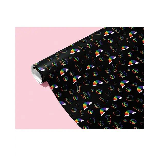 Rainbow Penis Naughty Wrapping Paper - Bachelorette & Party Supplies