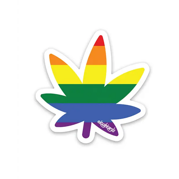 Rainbow Pot Leaf Naughty Sticker - Pack - Novelties