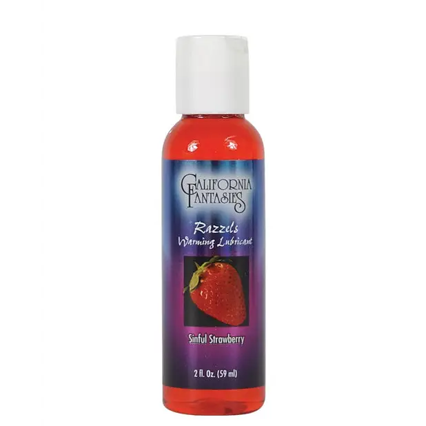 Razzels Warming Lubricant - 2 oz Sinful Strawberry - Lubricants