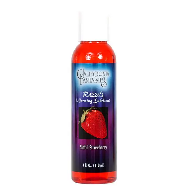 Razzels Warming Lubricant - 4 oz Sinful Strawberry - Lubricants