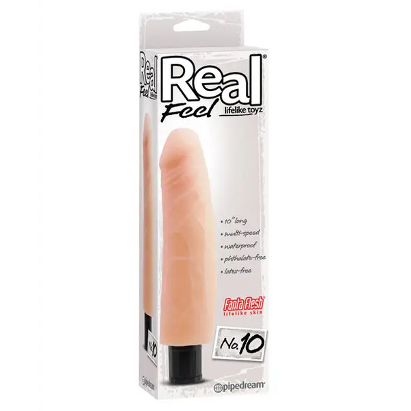 Real Feel No. 10 Long 10’’ Vibe Waterproof - Mutli-speed Flesh - Vibrators