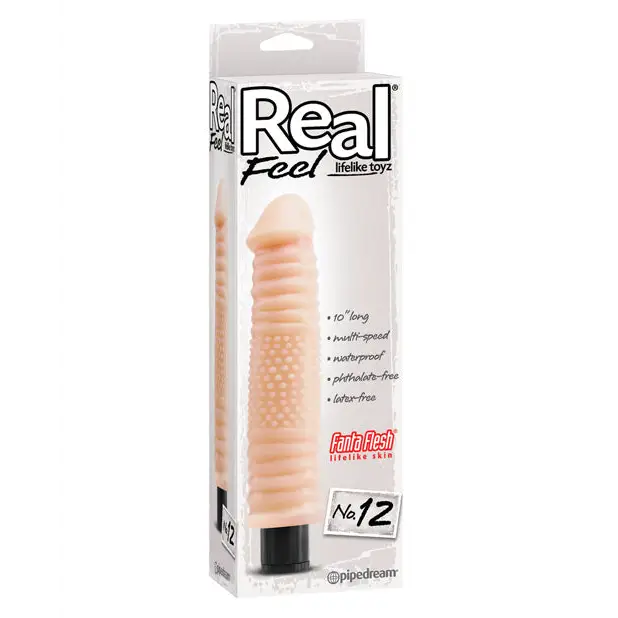 Real Feel No. 12 Long 10’’ Vibe Waterproof - Mutli-speed Flesh - Vibrators