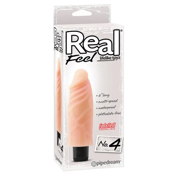 Real Feel No. 4 Long 6’’ Vibe Waterproof - Mutli-speed Flesh - Vibrators