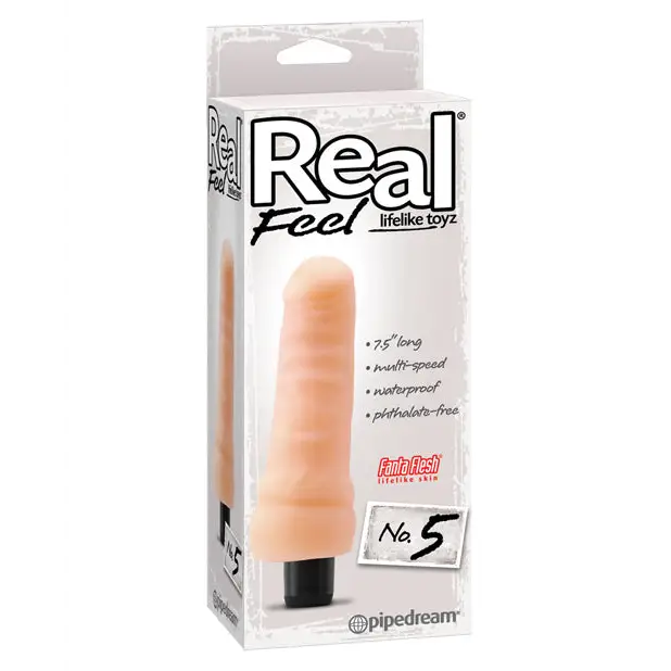Real Feel No. 5 Long 7.5’’ Vibe Waterproof - Mutli-speed Flesh - Vibrators