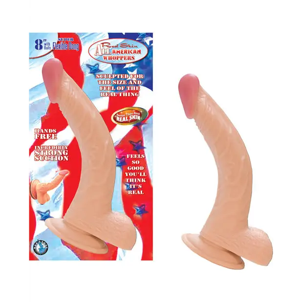 Real Skin All American Whoppers 8’’ Dong w/Balls - Dongs & Dildos