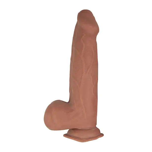 Realcocks Dual Layered Uncut Sliders 9.25’’ Thick Shaft - Brown - Dongs & Dildos
