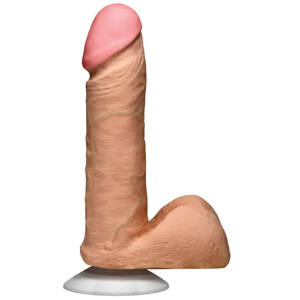 Realistic 6’’ Ultraskyn Cock w/Balls - White - Dongs & Dildos