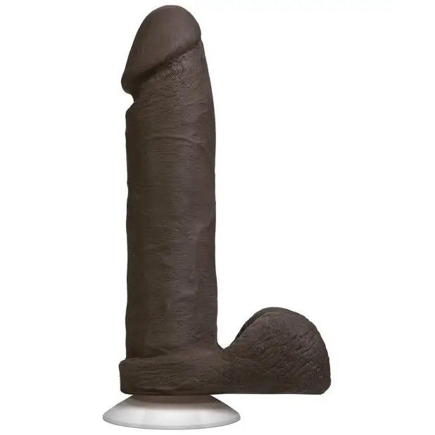 Realistic 8’’ Ultraskyn Cock w/Balls - Brown - Dongs & Dildos