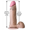 Realistic 8’’ Ultraskyn Cock w/Balls - White - Dongs & Dildos