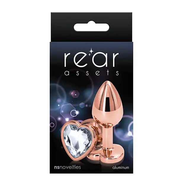 Rear Assets Rose Gold Heart Small - Clear - Anal Products