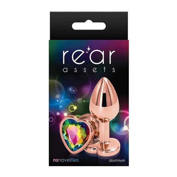 Rear Assets Rose Gold Heart Small - Rainbow - Anal Products