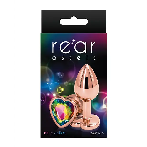 Rear Assets Rose Gold Heart Small - Rainbow - Anal Products