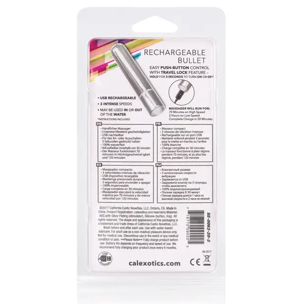 Rechargeable Bullet - Silver - Stimulators