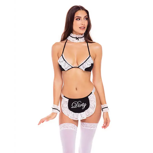 Rene Rofe 6pc At Your Service Maid Black O/S - Costumes